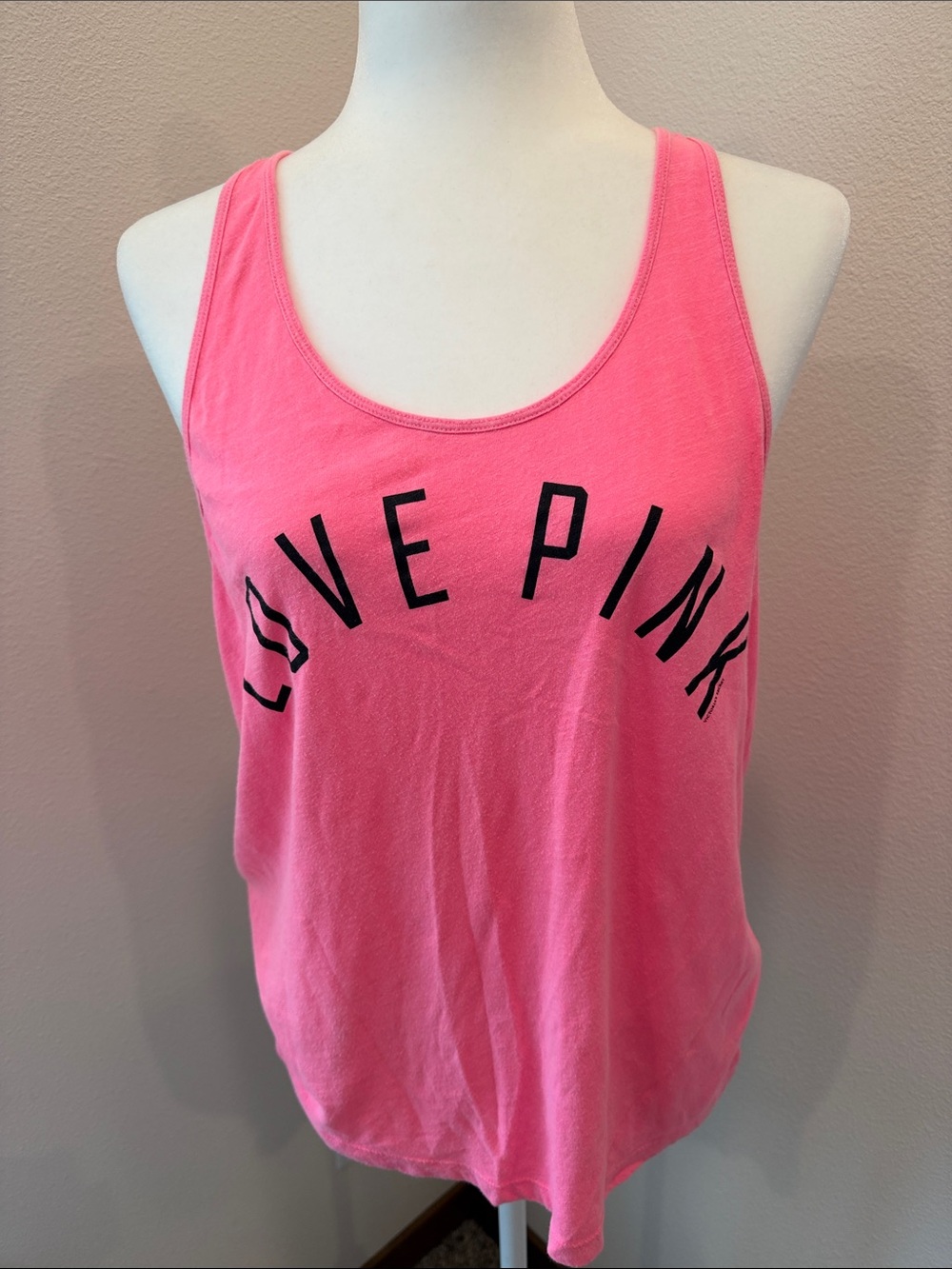 PINK Victoria's Secret Neon Pink 'Love PINK' Tank Medium